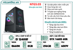 Mainboard B660M | I5 12400F | Ram4 8G | SSD 256GB | Case game | PSU 600W | Card GTX 1660S 6GB | Tản nhiệt led | BH: 36T