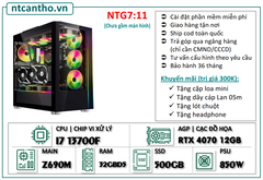Mainboard Z690M | I7 13700F | Ram5 32G | SSD 500GB | Case game | PSU 850W | Card RTX 4070 12GB | Tản nhiệt led | BH: 36T