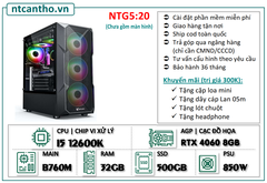 Mainboard B760M | I5 12600K | Ram4 32G | SSD 500GB | Case game | PSU 850W | Card RTX 4060 8GB | Tản nhiệt led | BH: 36T