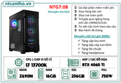 Mainboard Z690M | I7 13700K | Ram4 16G | SSD 256GB | Case game | PSU 750W | Card RTX 4060 Ti | Tản nhiệt led | BH: 36T