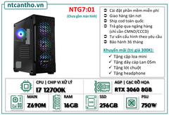 Mainboard Z690M | I7 12700K | Ram4 16G | SSD 256GB | Case game | PSU 750W | Card RTX 3060 8GB | Tản nhiệt led | BH: 36T