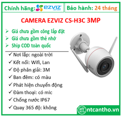 Camera Ezviz CS-H3C-2K (3mp, 2.8mm, có màu ban đêm); 24T