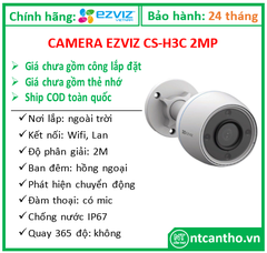 Camera wifi Ezviz CS-H3C (2MP, 2.8mm, Không màu); 24T
