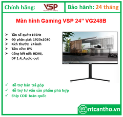 MÀN HÌNH GAMING VSP VG248B (23.8 INCH/FHD/IPS/165HZ/5.9MS/DP,HDMI); 24T