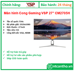 Màn hình Gaming VSP CM2705H Hồng (27 INCH/FHD/VA/75HZ/5MS/VGA,HDMI/CONG); 24T