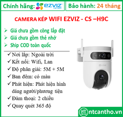 Camera 2 ống kính kép Ezviz CS-H9C (5MP+5MP) - phát hiện con người; 24T