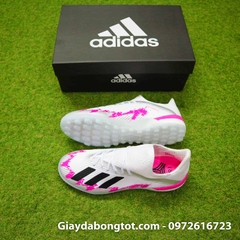 Giày đá bóng Adidas X19.1 TF Trắng hồng bạc vạch đen