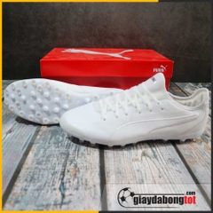 Giày đá bóng sân cỏ nhân tạo Puma King MG trắng da mềm