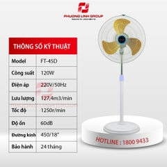 Quạt cây cao cấp cánh nhựa ABS FT-45D