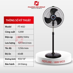 Quạt cây cao cấp cánh nhựa ABS FT-45D