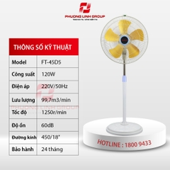 Quạt cây đứng 5 cánh kim loại FT-45D5