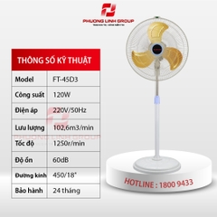 Quạt cây đứng cánh kim loại FT-45D3