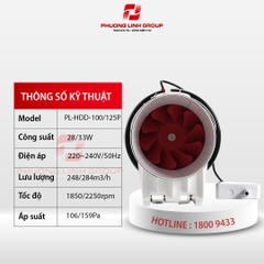Quạt hút âm trần nối ống gió PL-HDD-100/125P
