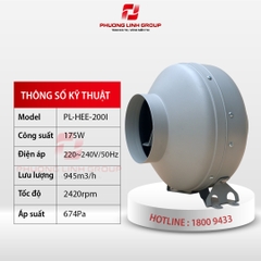 Quạt hút âm trần nối ống PL-HEE-200I