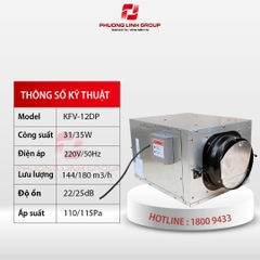 Quạt hút nối ống 2 tốc độ KFV-12DP