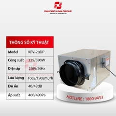 Quạt ly tâm nối ống KFV-28DP 2 cấp tốc độ