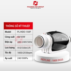 Quạt nối ống 2 tốc độ PL-HDD-150P