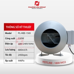 Quạt nối ống gắn trần PL-HEE-150I