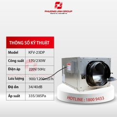 Quạt nối ống gió cấp khí tươi 2 tốc độ KFV-23DP