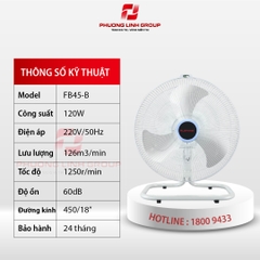 Quạt sàn chân quỳ 3 cánh cao cấp FB45-B