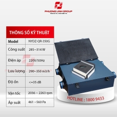 Quạt thông gió cấp khí tươi thu hồi nhiệt NYDZ-QR-350G