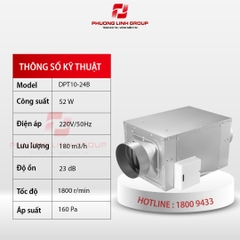 Quạt thông gió nối ống tiêu âm DPT10-24B
