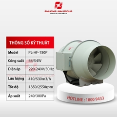 Quạt thông gió tròn nối ống PL-HF-150P