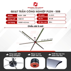Quạt trần sải cánh 5m, 10.500m3/min