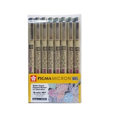 Set 8 Bút kim màu đi nét chuyên nghiệp Sakura Pigma Micron cỡ 005