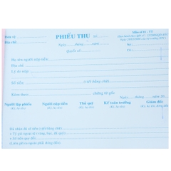 Lốc 10 Quyển Phiếu Thu 13 x 19 cm