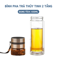 Bình pha trà thủy tinh- dung tích 400ml