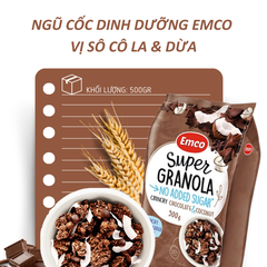 Ngũ cốc Emco không thêm đường vị socola và dừa túi 500gr