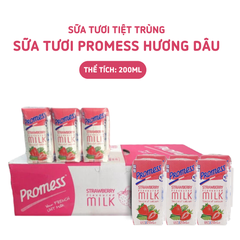 Sữa dâu 200ml Promess - Chính Hãng [Sữa tươi Pháp]