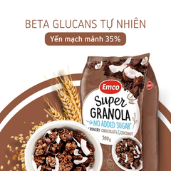 Ngũ cốc Emco không thêm đường vị socola và dừa túi 500gr