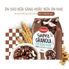 Ngũ cốc Emco không thêm đường vị socola và dừa túi 500gr