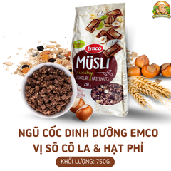 Ngũ cốc Emco vị socola và hạt phỉ túi 750gr