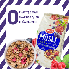 Ngũ cốc Emco vị việt quất và mâm xôi túi 750gr