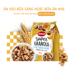Ngũ cốc Emco không thêm đường vị trái cây và các loại hạt túi 500gr