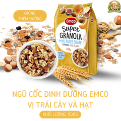 Ngũ cốc Emco không thêm đường vị trái cây và các loại hạt túi 500gr