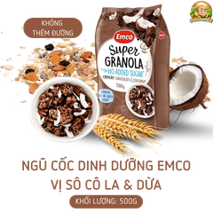 Ngũ cốc Emco không thêm đường vị socola và dừa túi 500gr