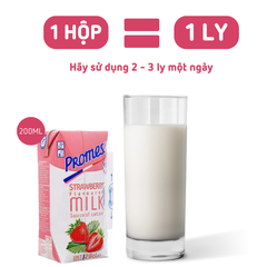 Sữa dâu 200ml Promess - Chính Hãng [Sữa tươi Pháp]