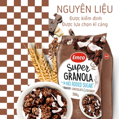 Ngũ cốc Emco không thêm đường vị socola và dừa túi 500gr