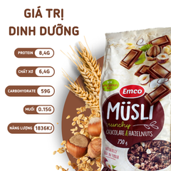 Ngũ cốc Emco vị socola và hạt phỉ túi 750gr