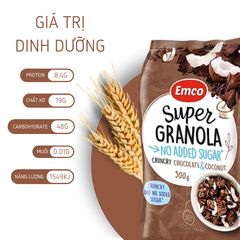 Ngũ cốc Emco không thêm đường vị socola và dừa túi 500gr