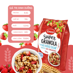Ngũ cốc Emco không thêm đường vị dâu túi 500gr