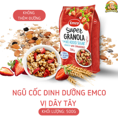 Ngũ cốc Emco không thêm đường vị dâu túi 500gr