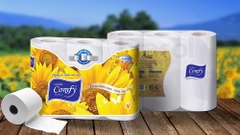 Giấy VS cao cấp Comfy vàng 3 lớp 6 cuộn = 1 dây