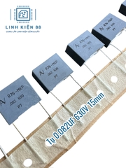 Tụ hộp 0.082UF 630V P15mm mới ( dây 5 con)