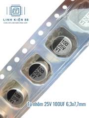 Tụ nhôm SMD 25V 100UF 6.3x7.7mm dán mới ( dây 10 con)