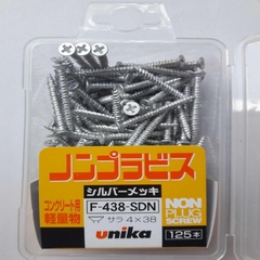 Ốc vít bắt tường, bê tông 4.0x38mm đầu bằng Unika F-438-SDN (kèm mũi SB3.2)